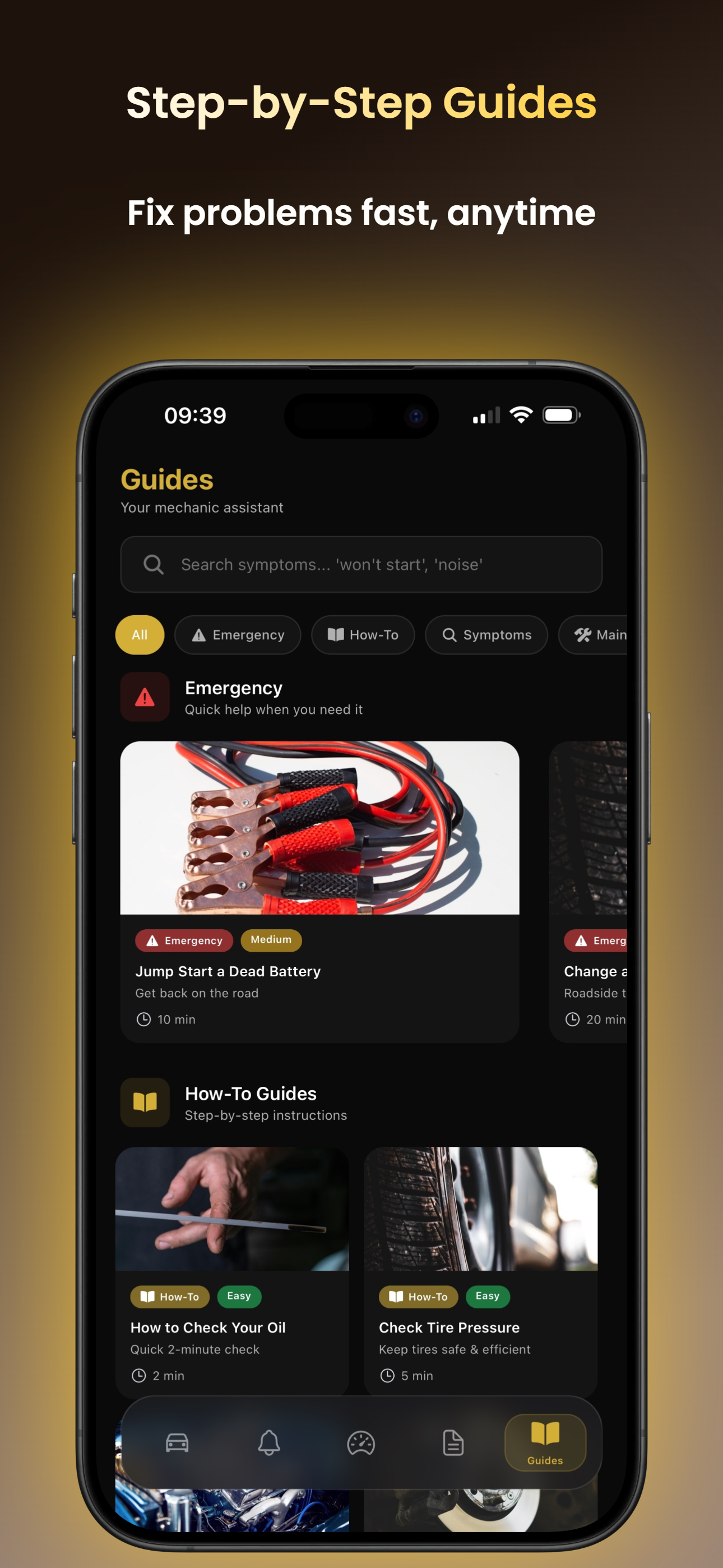 AutoVault guides - emergency and how-to repair guides
